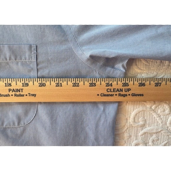 Brooks Brothers Mens Slim Fit Light Blue Gingham Dress Shirt 17 33 Supima Cotton - Picture 5 of 6